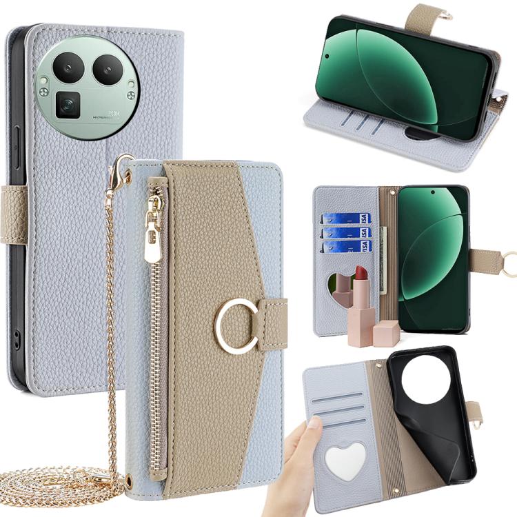 

For Realme GT 8 Pro Global Crossbody Litchi Texture Leather Phone Case(Blue)