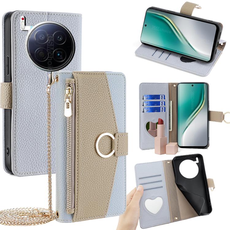 

For Tecno Camon 40 Premier 5G Crossbody Litchi Texture Leather Phone Case(Blue)