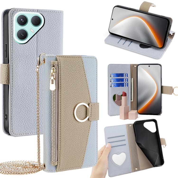

For Tecno Pova 7 Pro Crossbody Litchi Texture Leather Phone Case(Blue)