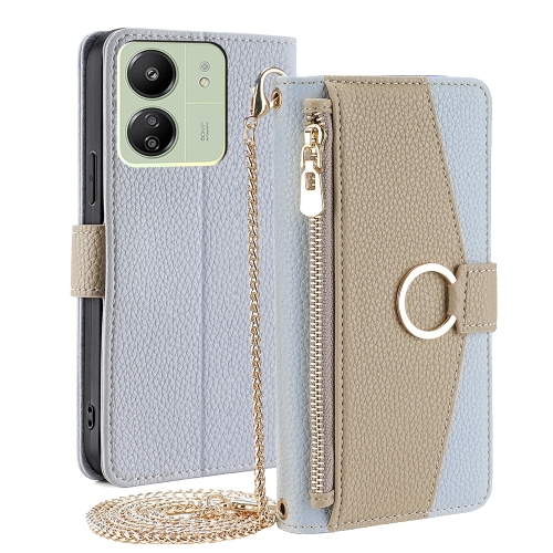 

For Xiaomi Redmi 13C Crossbody Litchi Texture Leather Phone Case(Blue)
