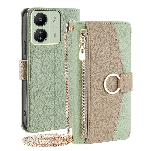 

For Xiaomi Redmi 13C Crossbody Litchi Texture Leather Phone Case(Green)
