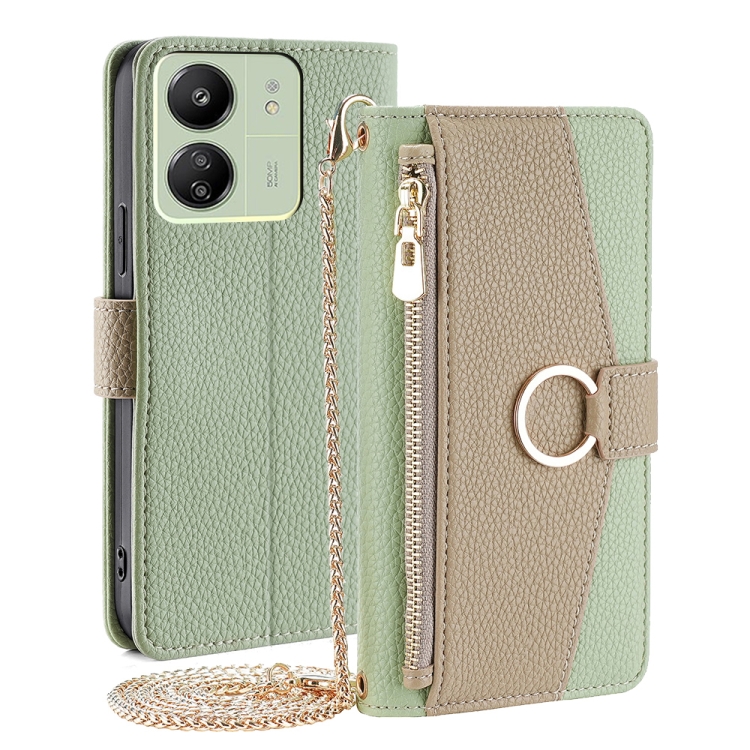 

For Xiaomi Redmi 13C Crossbody Litchi Texture Leather Phone Case(Green)