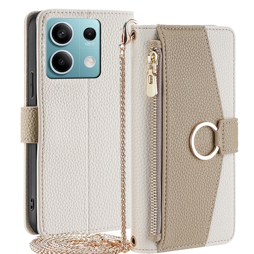 

For Xiaomi Redmi Note 13 4G Crossbody Litchi Texture Leather Phone Case(White)