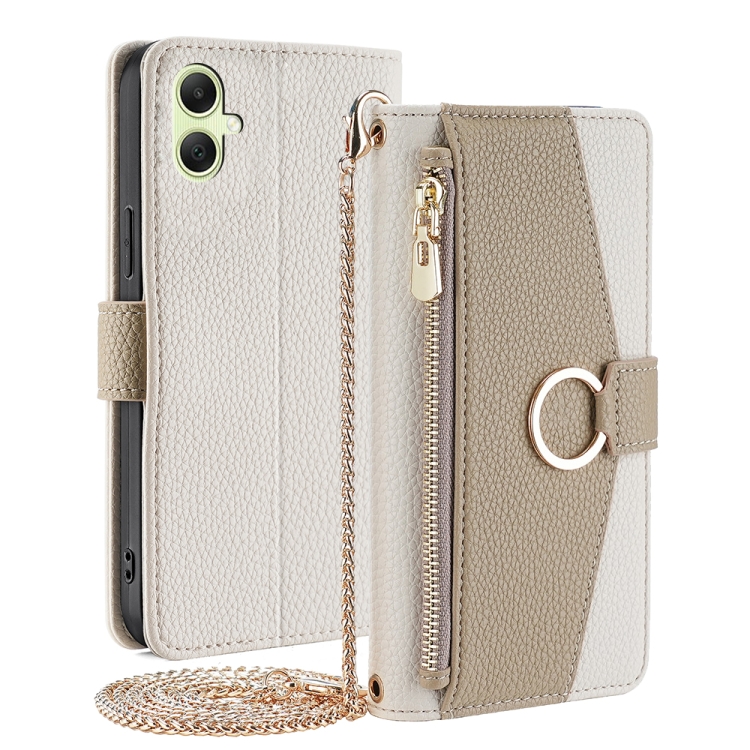 

For Samsung Galaxy A05 4G Crossbody Litchi Texture Leather Phone Case(White)