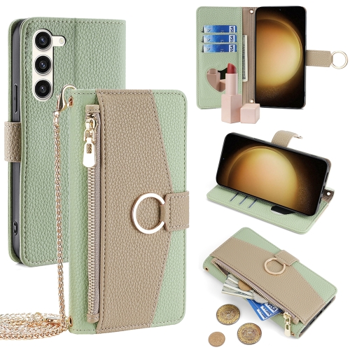 

For Samsung Galaxy S23+ 5G Crossbody Litchi Texture Leather Phone Case(Green)