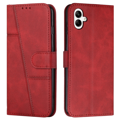 For Samsung Galaxy A05 Stitching Calf Texture Buckle Leather Phone Case(Red) 5pcs 3 buttons remote key shell car key blanks for subaru legacy outback impreza tribeca key case