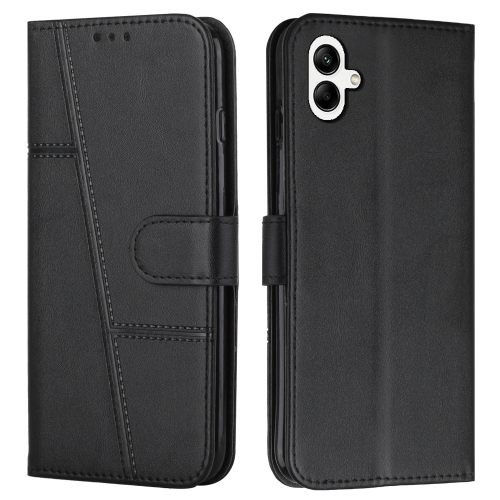 

For Samsung Galaxy A05 Stitching Calf Texture Buckle Leather Phone Case(Black)