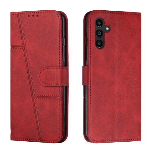 

For Samsung Galaxy A15 Stitching Calf Texture Buckle Leather Phone Case(Red)
