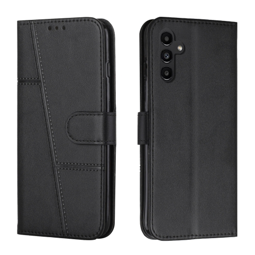 

For Samsung Galaxy A15 Stitching Calf Texture Buckle Leather Phone Case(Black)