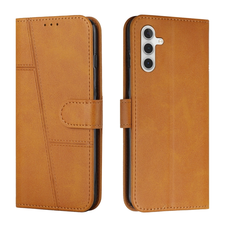 

For Samsung Galaxy S24 Stitching Calf Texture Buckle Leather Phone Case(Yellow)
