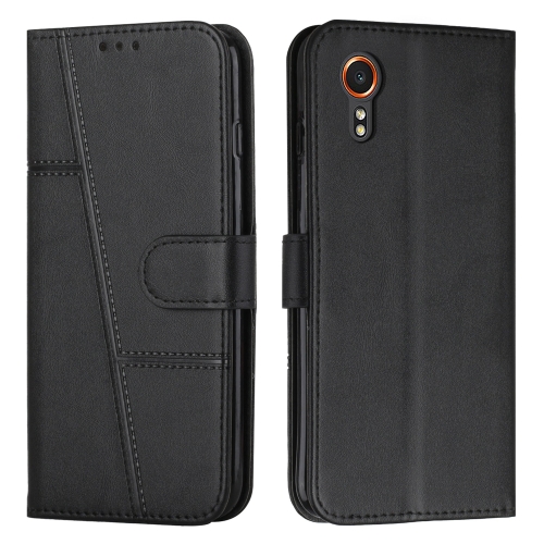 

For Samsung Galaxy Xcover 7 Stitching Calf Texture Buckle Leather Phone Case(Black)