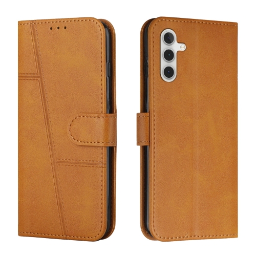 

For Samsung Galaxy M15 / F15 Stitching Calf Texture Buckle Leather Phone Case(Yellow)