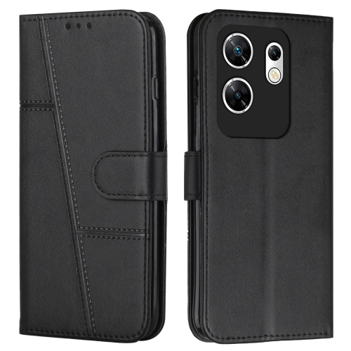 

For Infinix Zero 30 4G Stitching Calf Texture Buckle Leather Phone Case(Black)