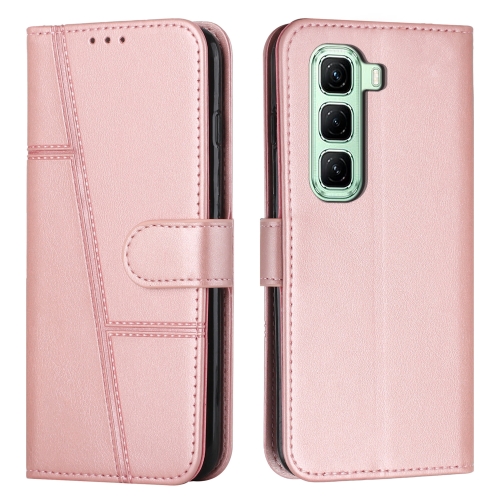 

For Infinix Hot 50 4G Stitching Calf Texture Buckle Leather Phone Case(Pink)