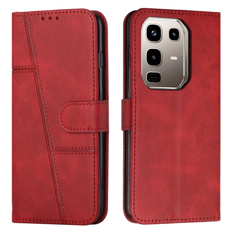 

For Infinix Note 50 4G / 50 Pro 4G Stitching Calf Texture Buckle Leather Phone Case(Red)