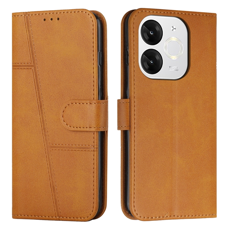 

For itel A80 Stitching Calf Texture Buckle Leather Phone Case(Yellow)