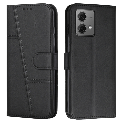

For Motorola Moto G84 Stitching Calf Texture Buckle Leather Phone Case(Black)