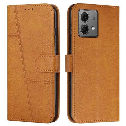 

For Motorola Moto G84 Stitching Calf Texture Buckle Leather Phone Case(Yellow)