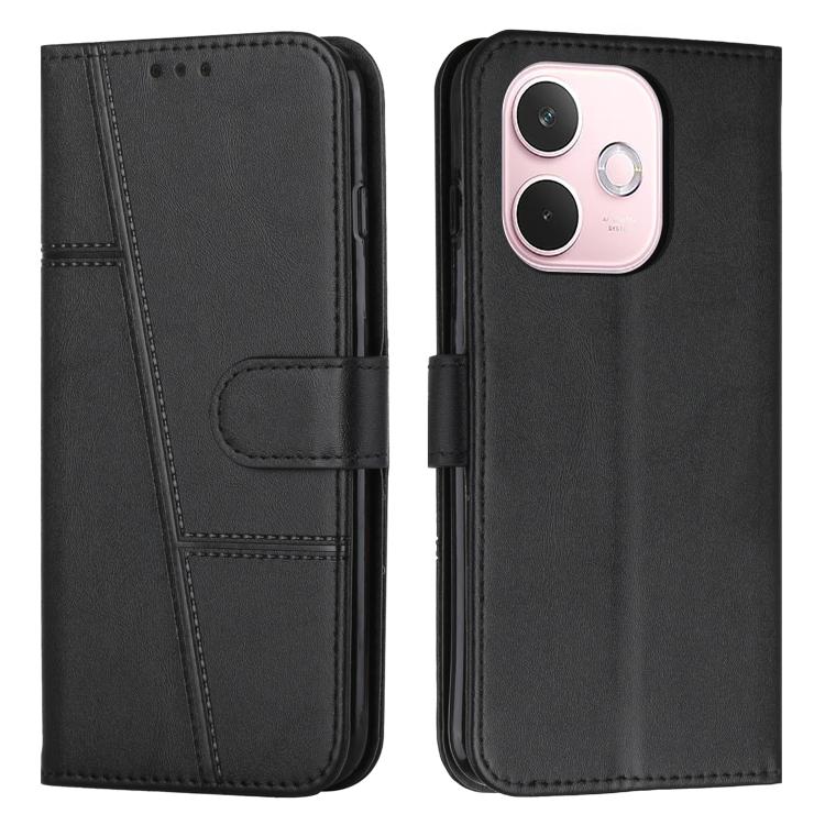 

For OPPO A5 Pro 5G Global Stitching Calf Texture Buckle Leather Phone Case(Black)