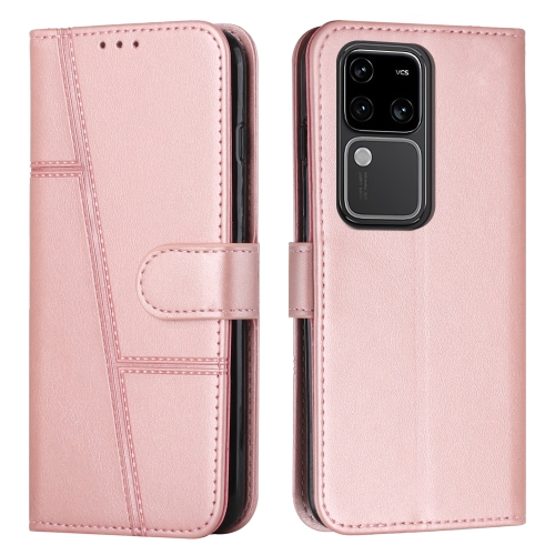 

For vivo S18 / S18 Pro Stitching Calf Texture Buckle Leather Phone Case(Pink)