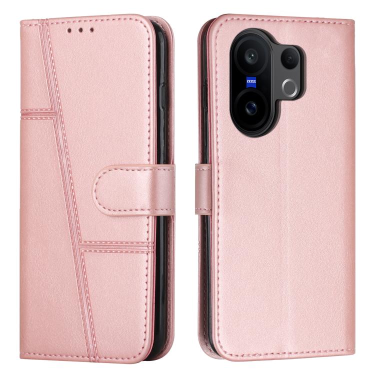 

For vivo X200 FE / S30 Pro mini Stitching Calf Texture Buckle Leather Phone Case(Pink)