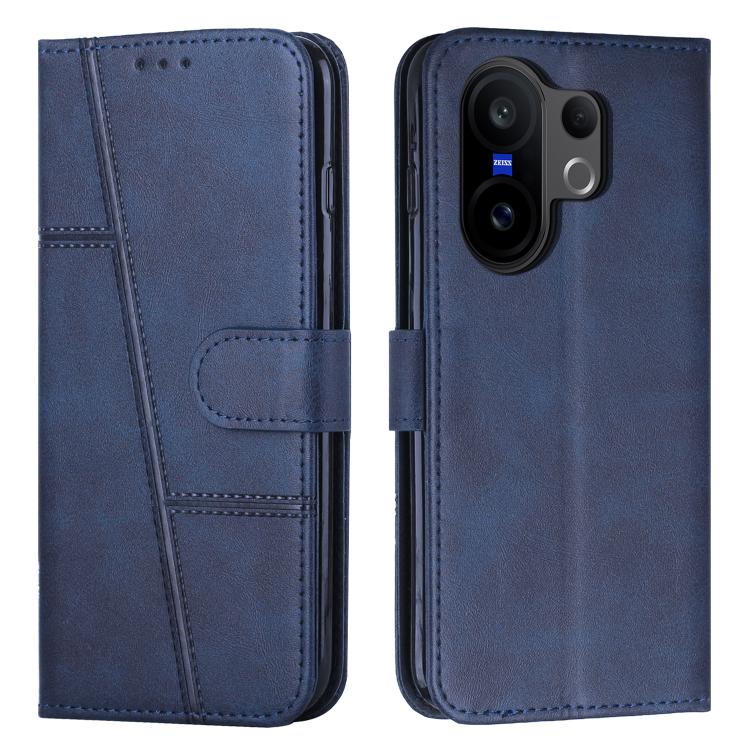 

For vivo X200 FE / S30 Pro mini Stitching Calf Texture Buckle Leather Phone Case(Blue)