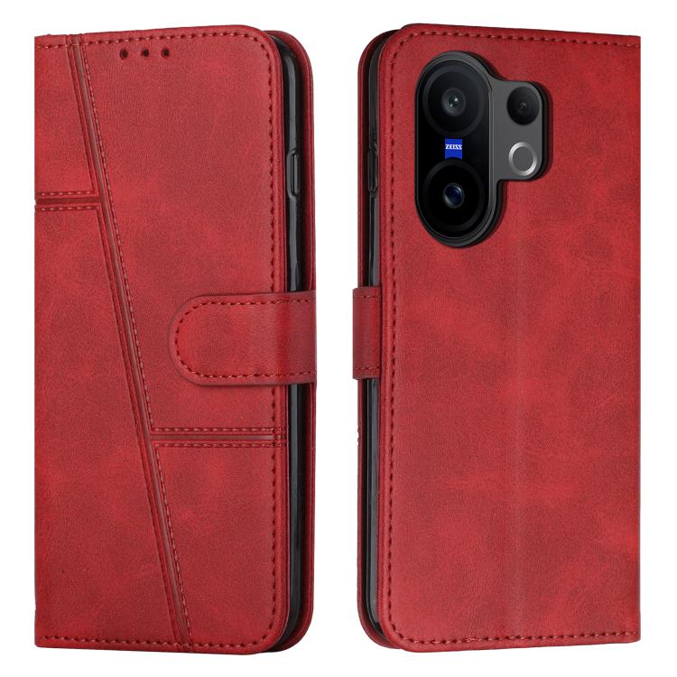 

For vivo X200 FE / S30 Pro mini Stitching Calf Texture Buckle Leather Phone Case(Red)