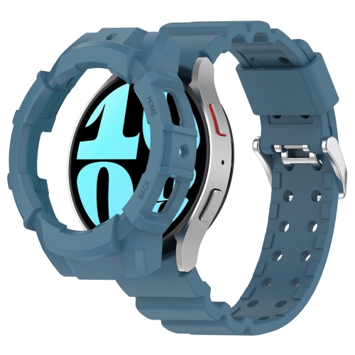 

For Samsung Galaxy Watch 6 40mm Armor Silicone Watch Band + Watch Case Set(Blue)