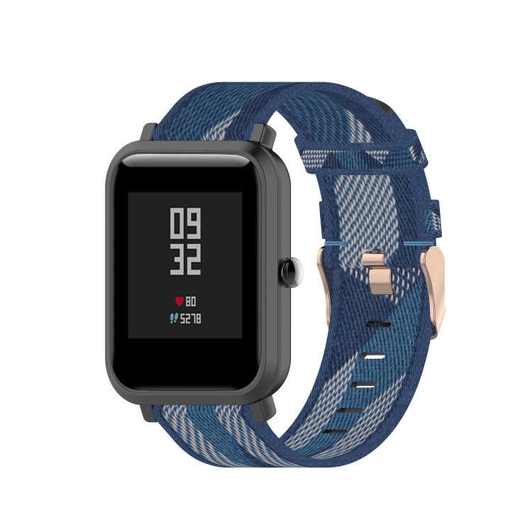 

20mm Universal Stripe Weave Nylon Watch Band(Blue)