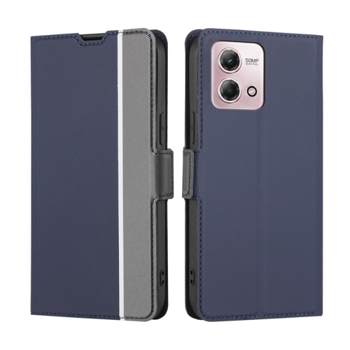 

For Motorola Moto G Stylus 4G 2023 Twill Texture Side Button Leather Phone Case(Blue)
