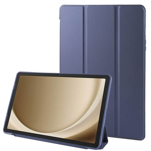 

For Samsung Galaxy Tab A9+ Tri-fold Holder Flip Horizontal Flip TPU Leather Tablet Case(Dark Blue)