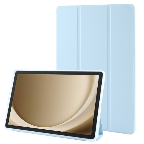 

For Samsung Galaxy Tab A9+ Tri-fold Holder Flip Horizontal Flip TPU Leather Tablet Case(Sky Blue)