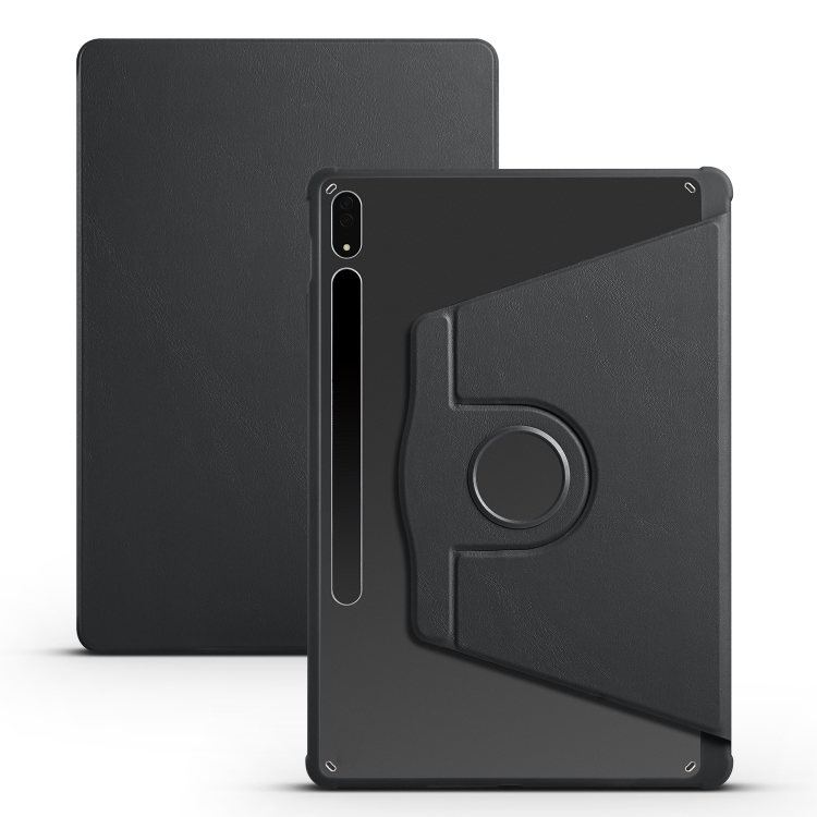 

For Samsung Galaxy Tab S8+ X800 Acrylic 360 Degree Rotation Holder Tablet Leather Case(Black)