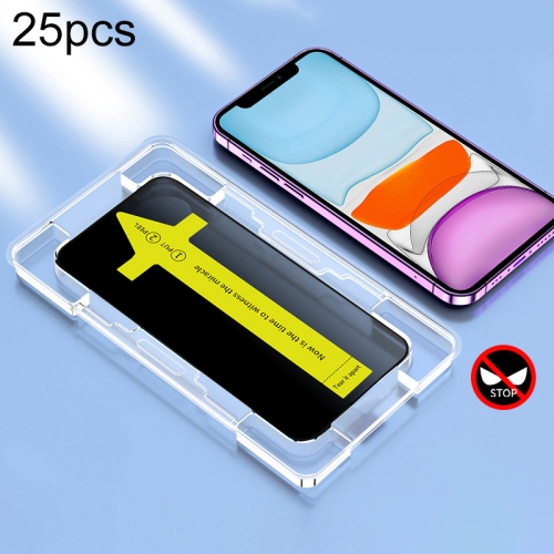 

For iPhone 11 / XR 25pcs Anti-peeping Fast Attach Dust-proof Anti-static Tempered Glass Film