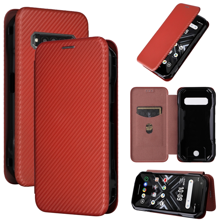 

For Kyocera Torque G06 KYG03 Carbon Fiber Texture Flip Leather Phone Case(Brown)