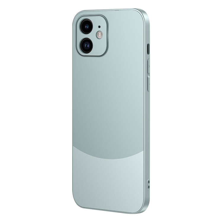 

For iPhone 12 Two Color Frosted Shockproof Phone Case(Cyan)