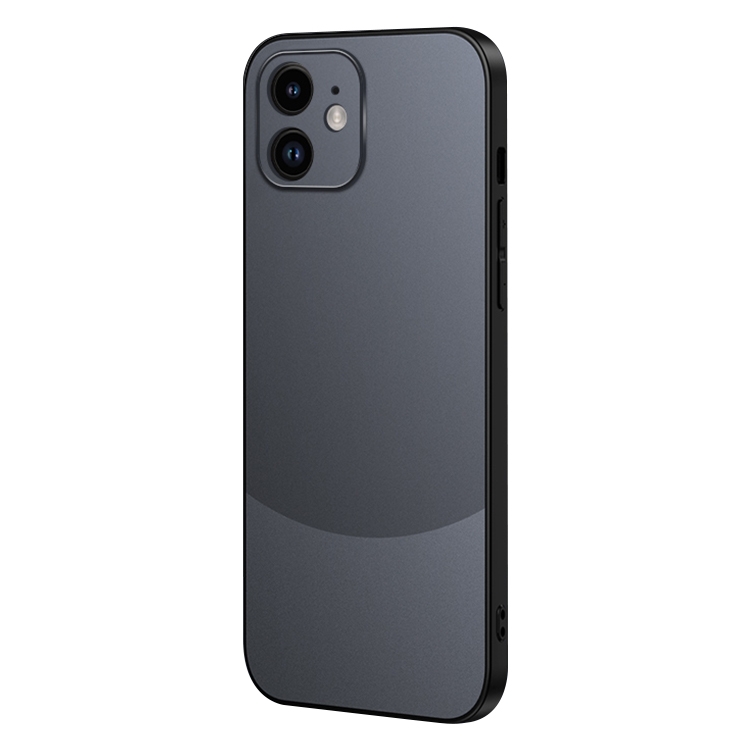 

For iPhone 12 Two Color Frosted Shockproof Phone Case(Black)