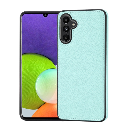 

For Samsung Galaxy A14 Litchi Pattern Stitched Side-mounted Phone Case(Mint Green)