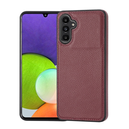 

For Samsung Galaxy A24 4G Litchi Pattern Stitched Side-mounted Phone Case(Dark Red)