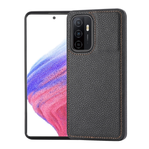 

For Samsung Galaxy A52/A52s 5G Litchi Pattern Stitched Side-mounted Phone Case(Black)