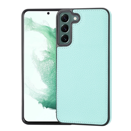 

For Samsung Galaxy S22+ 5G Litchi Pattern Stitched Side-mounted Phone Case(Mint Green)