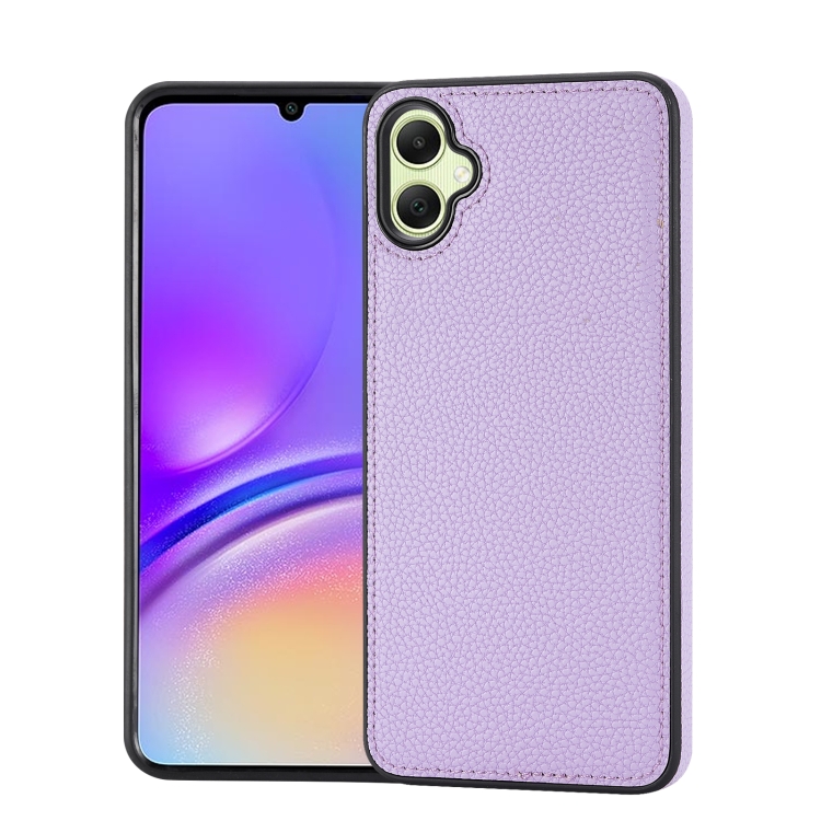 

For Samsung Galaxy A05 Litchi Pattern Stitched Side-mounted Phone Case(Purple)