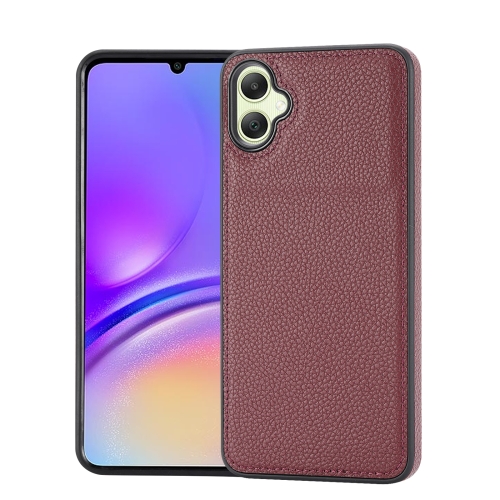 

For Samsung Galaxy A05 Litchi Pattern Stitched Side-mounted Phone Case(Dark Red)