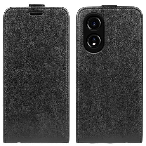 

For OPPO A58 4G R64 Texture Single Vertical Flip Leather Phone Case(Black)