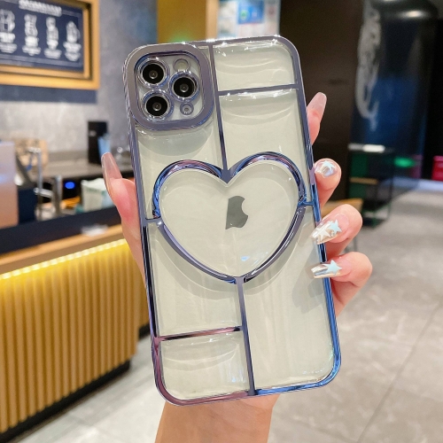 

For iPhone 11 Pro Max Electroplating 3D Love TPU Phone Case(Sierra Blue)