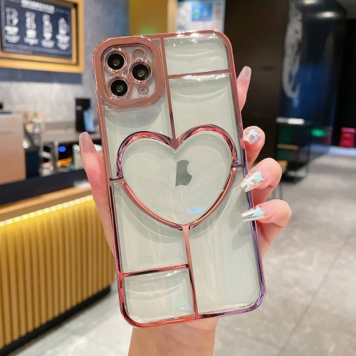 

For iPhone 11 Pro Max Electroplating 3D Love TPU Phone Case(Rose Gold)