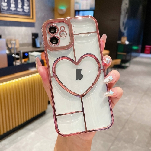

For iPhone 11 Electroplating 3D Love TPU Phone Case(Rose Gold)