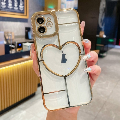 

For iPhone 11 Electroplating 3D Love TPU Phone Case(Gold)