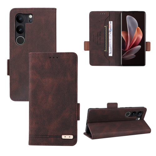 

For vivo V29 5G / S17 5G / S17 Pro Magnetic Clasp Leather Phone Case(Brown)