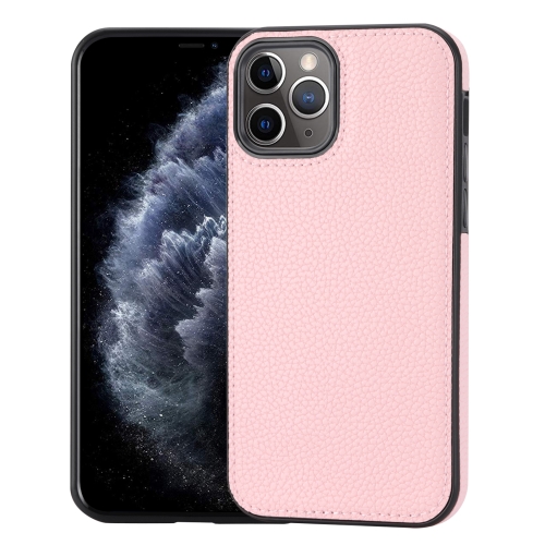 

For iPhone 11 Pro Max Litchi Pattern Stitched Side-mounted Phone Case(Pink)
